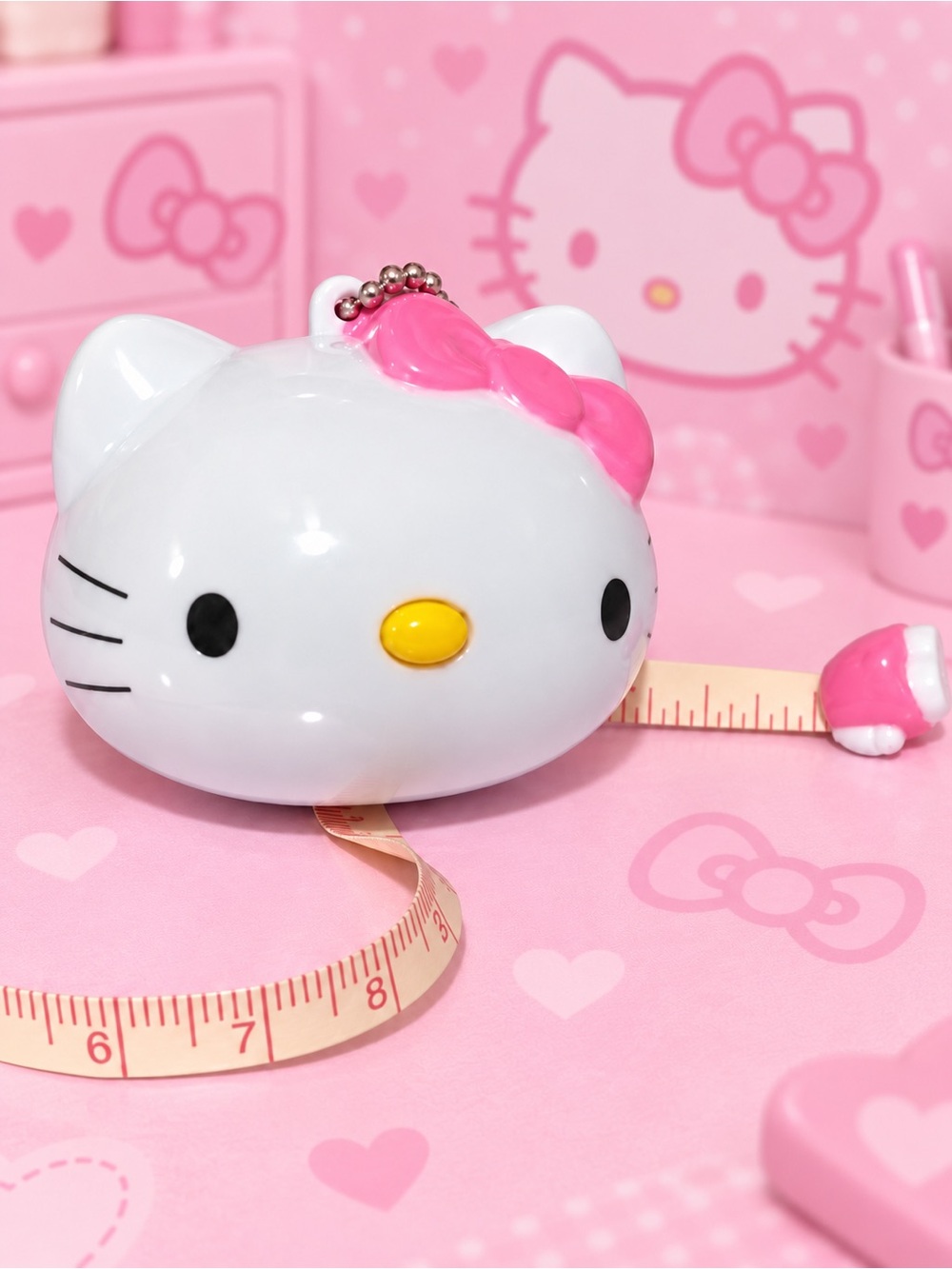 Hello Kitty Bobble Head Retractable Sewing Tape Measure NWT